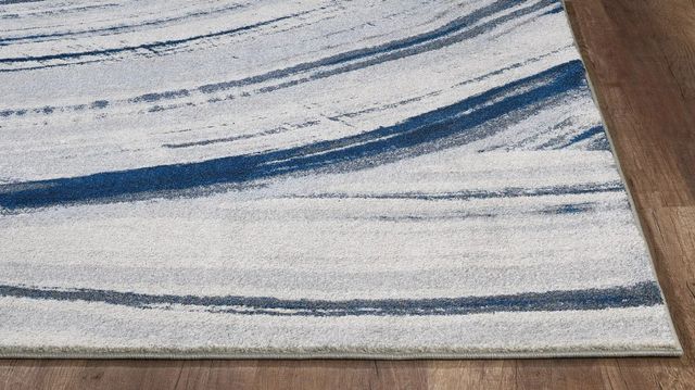 KAS Rugs Illusions Blue/Ivory Elements 5'x8' Area Rug-1