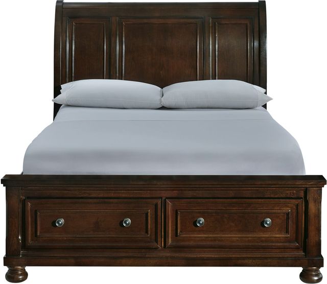 Millennium® by Ashley® Porter Rustic Brown Queen Sleigh Storage Bed-2