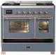 Ilve® Majestic III 40" Blue Gray Pro Style Dual Fuel Natural Gas Range with Triple Glass Door and Copper Trim-2