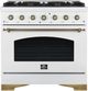FORNO® Antico Series Alta Qualita 36" White Pro Style Gas Range-0