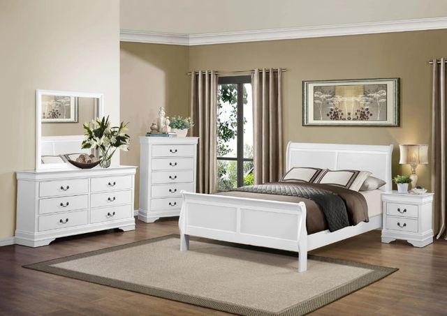 Homelegance® Mayville White Eastern King Sleigh Bed-1