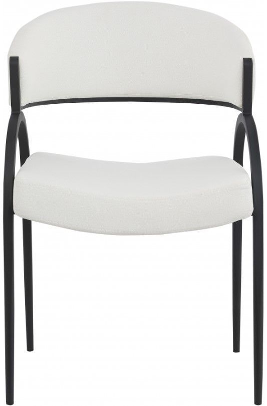 Meridian Furniture Privet Cream/Matte Black Dining Chair-1