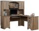 Sauder® Harbor View® Salt Oak® L-Shaped Desk with Office Hutch-0