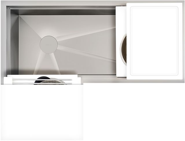 The Galley® Designer White Resin Ideal Corner Workstation 3X4C with Five Tool Culinary Kit-0