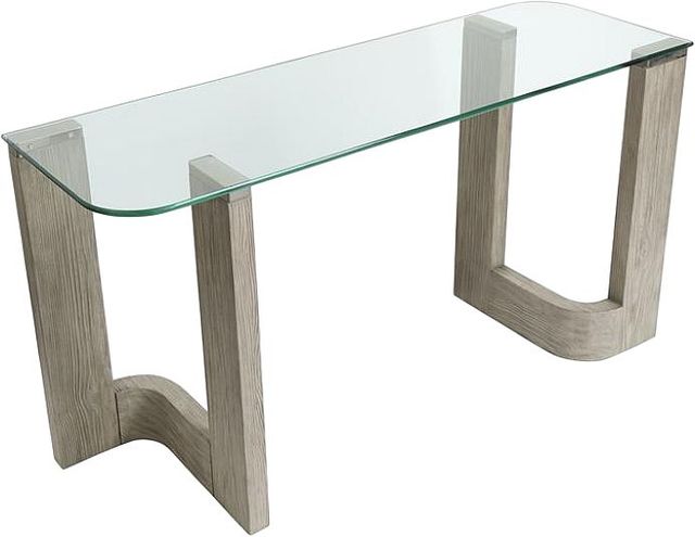 Magnussen Home® Bartlett Glass Top Rectangular Sofa Table with Smokey Pine Base-3
