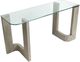 Magnussen Home® Bartlett Glass Top Rectangular Sofa Table with Smokey Pine Base-3