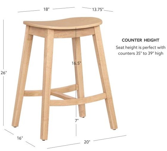 Linon Cappy 2-Piece Natural Counter Stool Set-2