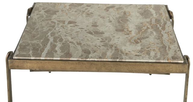 Home Trends & Design Argos Beige Coffee Table with Antique Brass Base-3