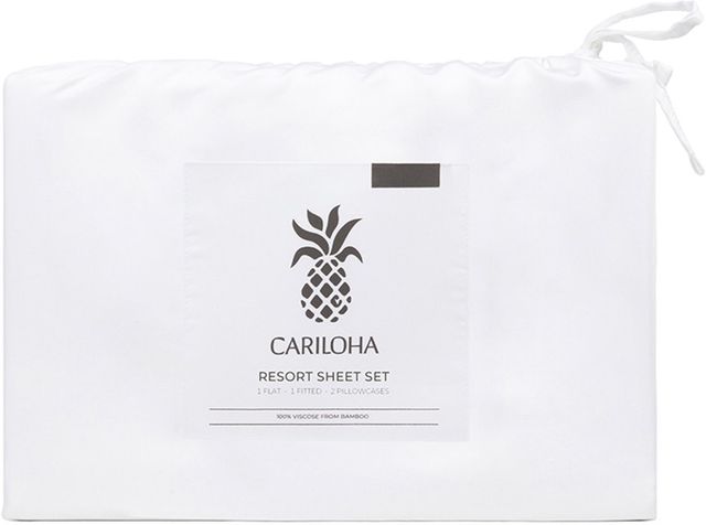 Cariloha Resort 4-Piece White Twin Sheet Set-0