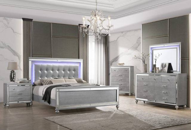 New Classic® Home Furnishings Valentino Silver Dresser and Mirror-1