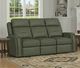 Flexsteel® Felix Forest Green Leather Power Reclining Sofa with Power Headrest and Lumbar-1