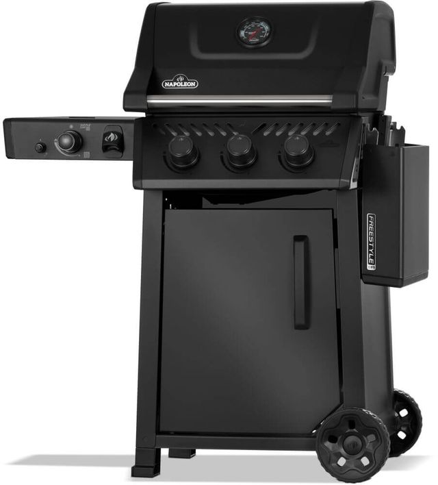 Napoleon Freestyle™ PRO 365 3-Burner Matte Black Freestanding Natural Gas Grill with Infrared Side Burner-2