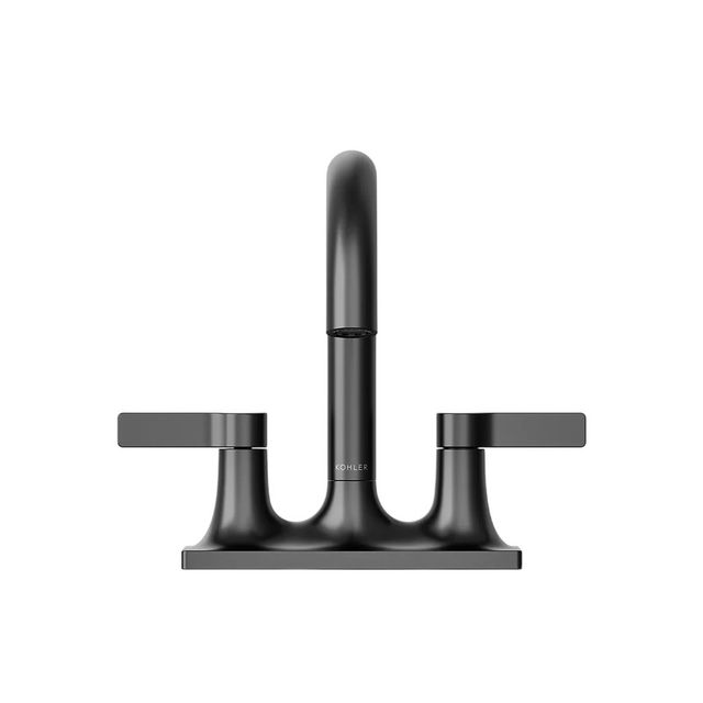 KOHLER® Venza® Matte Black Centerset Bathroom Sink Faucet-1
