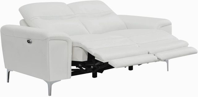 Coaster® Largo Upholstered Power White Loveseat-2
