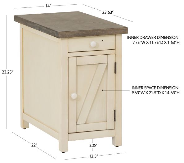 Coast2Coast Home™ Belsey Brown Side Table with Cream Base-2
