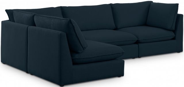 Meridian Furniture Mackenzie 4-Piece Navy Modular Sectional Set-0