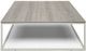 Natuzzi Editions Cabaret Silver Walnut Square Coffee Table with Gray Base-0