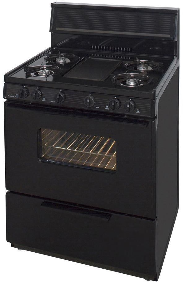 Premier 30" Black Freestanding Gas Range-2
