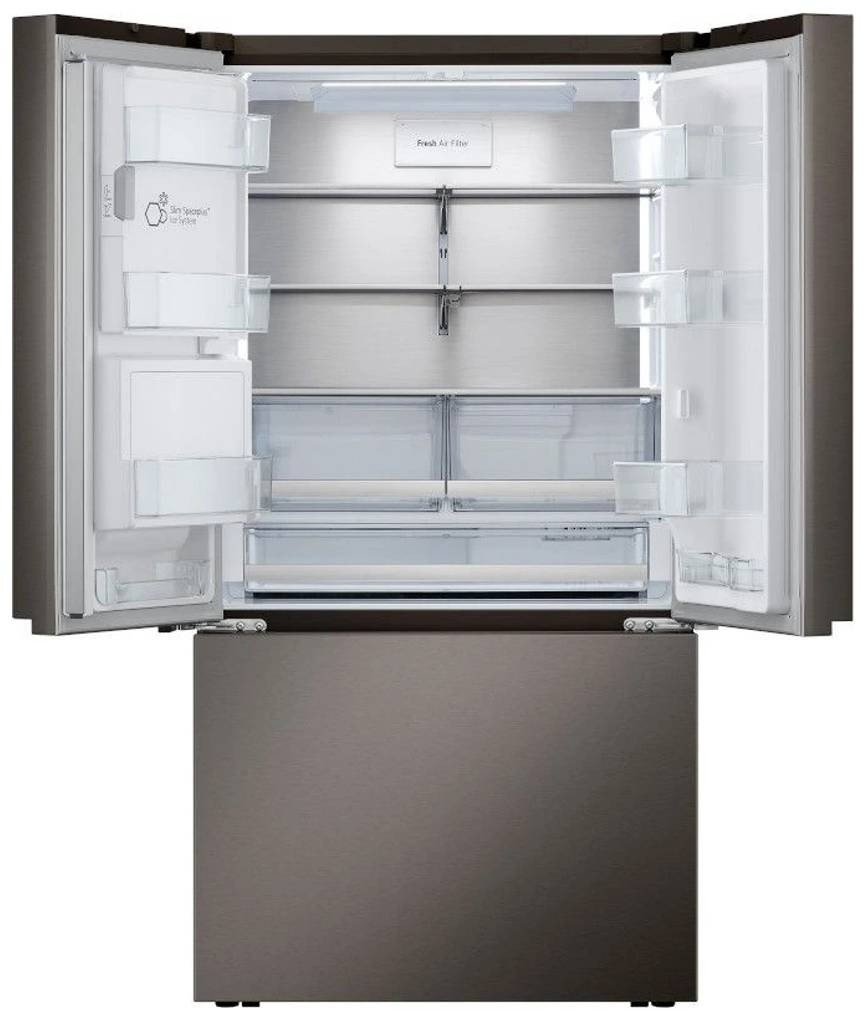 LG 36 in. 25.5 Cu. Ft. PrintProof Black Stainless Steel Counter Depth French Door Refrigerator - Thumbnail 3