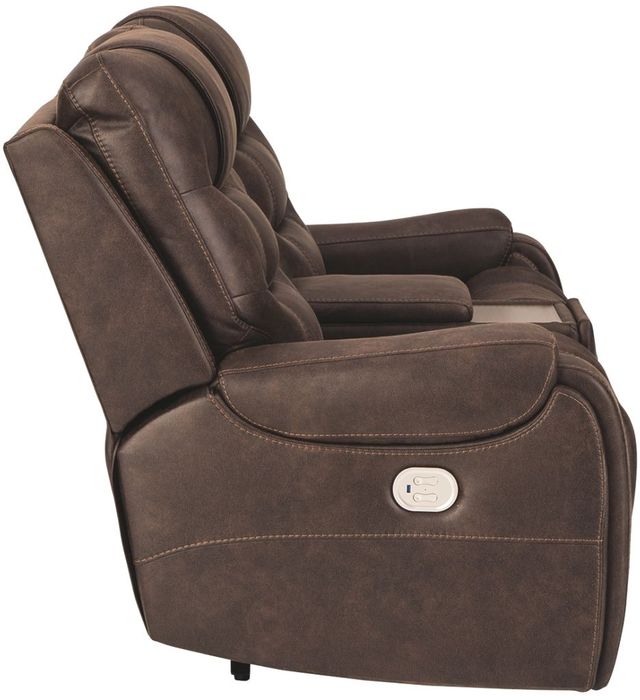 Signature Design by Ashley® Yacolt Walnut Power Recliner Loveseat with Adjustable Headrest-2