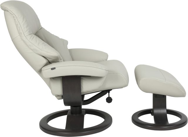 Fjords® Classic Comfort Alfa 510 "R-base" Shadow Grey Small Recliner with Footstool-2