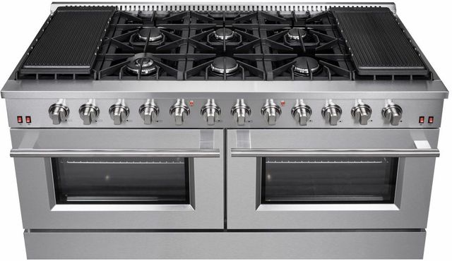 FORNO® Alta Qualita 60" Stainless Steel Pro Style Dual Fuel Range-1