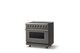 Viking® 5 Series 36" Damascus Gray Pro Style Induction Range with Brushed Brass Trim-2