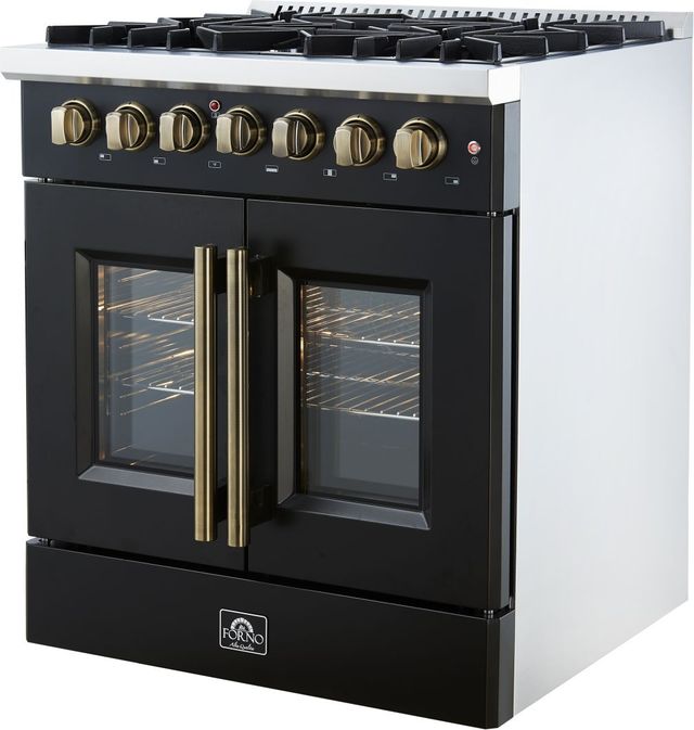 FORNO® Galiano Alta Qualita 30" Black Pro Style Dual Fuel Range -2