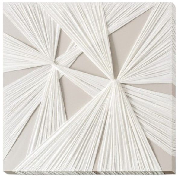 Classy Living Timeless Textured Luxe White Geo Canvas Wall Art-0
