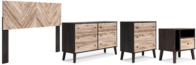 Signature Design by Ashley® Piperton 4-Piece Two-Tone Brown/Black Full Panel Headboard Bed Set-0