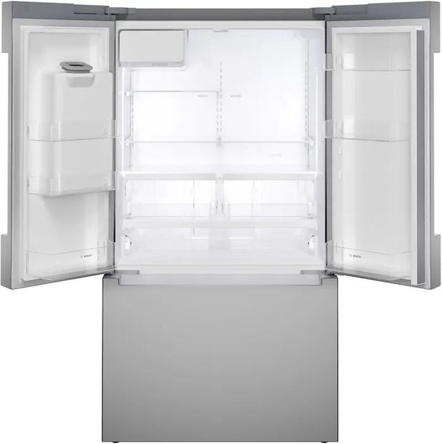 Bosch® 100 Series 36" 21.6 Cu. Ft. Anti-Fingerprint Stainless Steel Counter Depth French Door Refrigerator-1