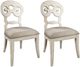 Riverside Furniture Mix-N-Match Chairs 2-Piece Beige/Chipped White Scroll Back Upholstered Dining Side Chair Set-4