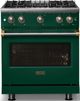 Viking® 5 Series 30" Ivy Pro Style Gas (NG) Range with Brushed Brass Trim-4