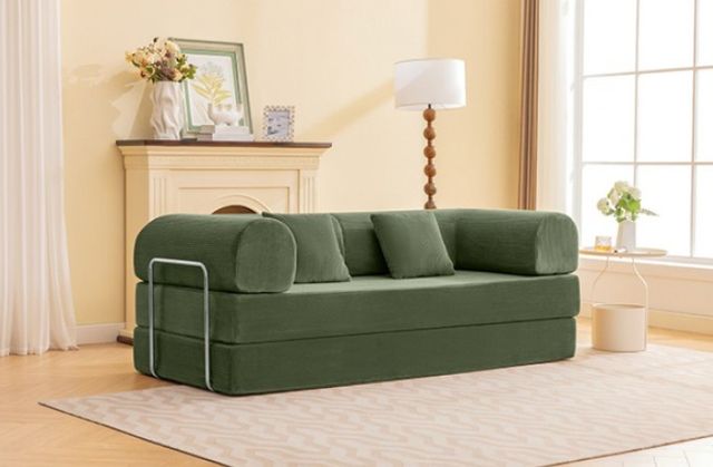 Furniture of America® Perri Olive Green 79" Compressed Sofa-2