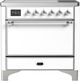 Ilve® Majestic III 36" White Pro Style Induction Range with Solid Door and Chrome Trim-0