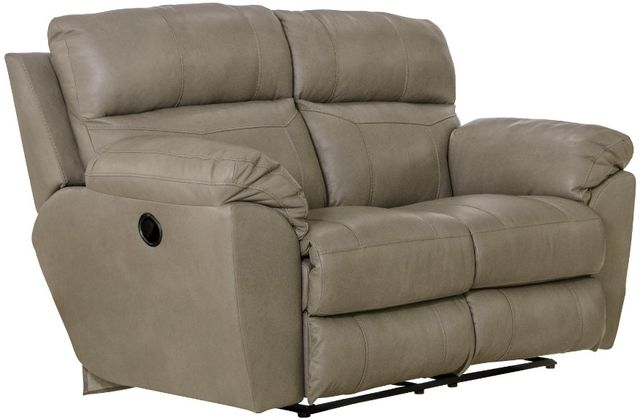 Catnapper® Costa Putty Leather Lay Flat Reclining Loveseat-0