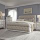 Liberty Furniture Abbey Park 5-Piece Antique White/Weathered Brown Queen Upholstered Sleigh Bedroom Set-1