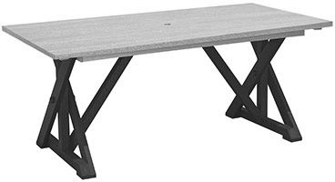 C R Plastics Harvest Slate/Light Grey Dining Table-0