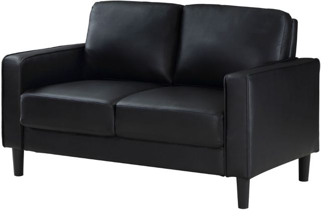 Coaster® Ruth Black Upholstered Track Arm Loveseat-2