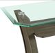 Elements International Dapper Glass Top Square End Table with Gray Base-3