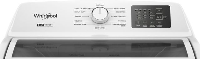 Whirlpool® 4.2 Cu. Ft. White 2-in-1 Removable Agitator Top Load Washer with Soft Close Glass Lid-1