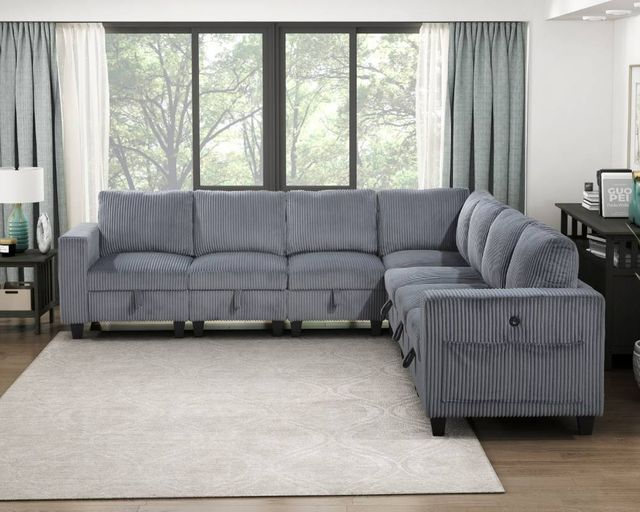 Homelegance® Walterboro 7-Piece Gray Modular Sectional with Storage-1