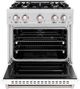 ZLINE Classic 30" Satin Stainless Steel Pro Style Dual Fuel Range with White Matte Door-1