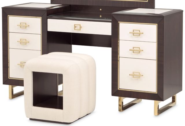 Michael Amini® Belmont Place Espresso Vanity Set with Mirror and Bench-1