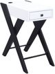 ACME Furniture Fierce White Side Table with Black Base-0