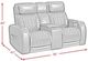 Elements International Prime Time P3 Jet Black Power Reclining Loveseat with LED-2