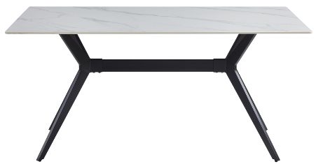 Mazin Furniture Dumas White Dining Table with Black Base-1