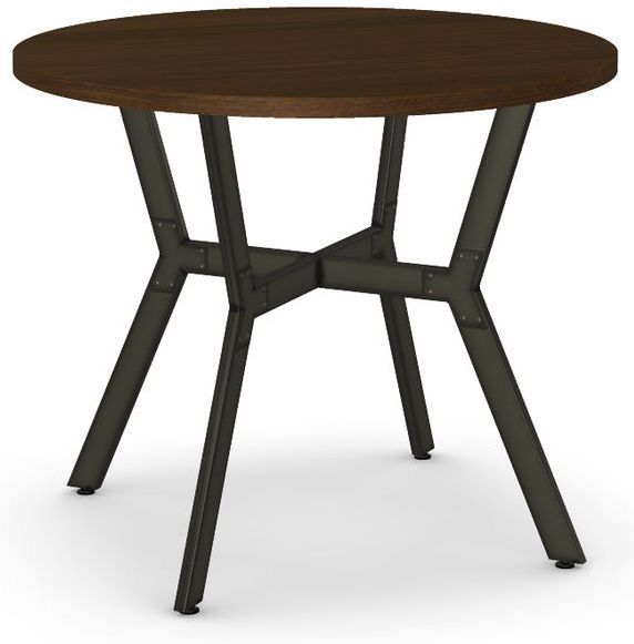 Amisco Customizable Norcross 30" Walnut Veneer Round Table-0