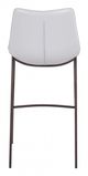 Zuo® Magnus White and Walnut Set of 2 Bar Chairs-4
