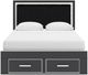 Signature Design by Ashley® Birmonton Black Queen Upholstered Storage Panel Bed-2